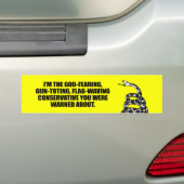 Ik ben de God die conservatief vreest Bumpersticker (Op auto)