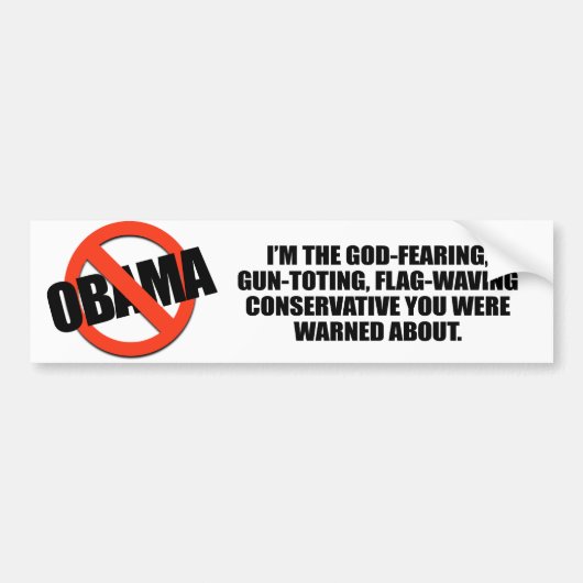 Ik ben de God die conservatief vreest Bumpersticker (Voorkant)