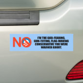 Ik ben de godvrezende conservatief bumpersticker (Op auto)