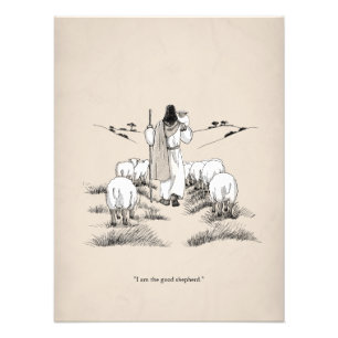 Ik Ben de Goede Herder Christelijke Wanddecoratie Foto Afdruk