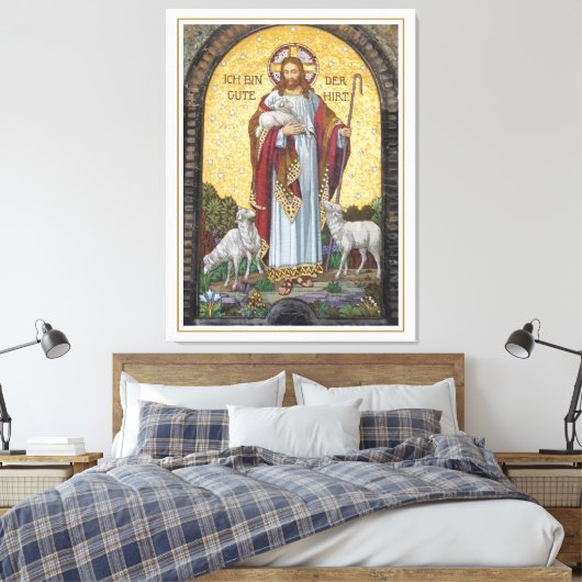 "IK BEN DE GOEDE HERDER" John 10:11 Mozaïek Art Canvas Afdruk (Insitu (Slaapkamer))