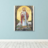 "IK BEN DE GOEDE HERDER" John 10:11 Mozaïek Art Canvas Afdruk (Insitu (Houten vloer))