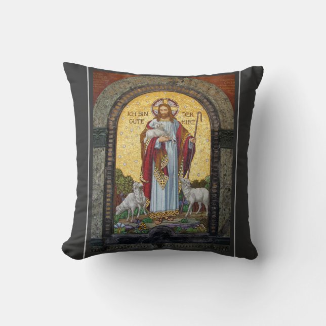"IK BEN DE GOEDE HERDER" John 10:11 Mozaïek Art Kussen (Voorkant)