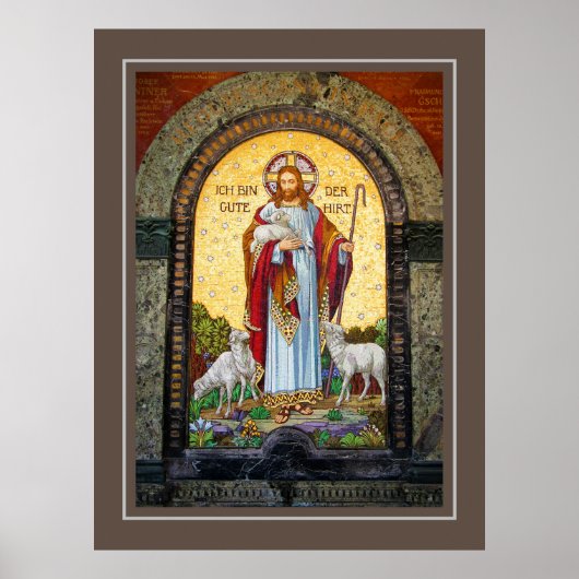 "IK BEN DE GOEDE HERDER" John 10:11 Mozaïek Art Poster (Voorkant)