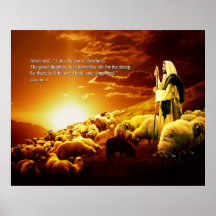 "Ik ben de goede herder. John 10:11 Poster