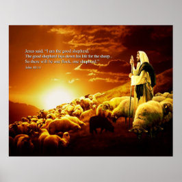 "Ik ben de goede herder. John 10:11 Poster