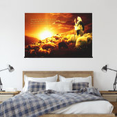 "Ik ben de goede herder. Opgespannen canvas (Insitu (Slaapkamer))