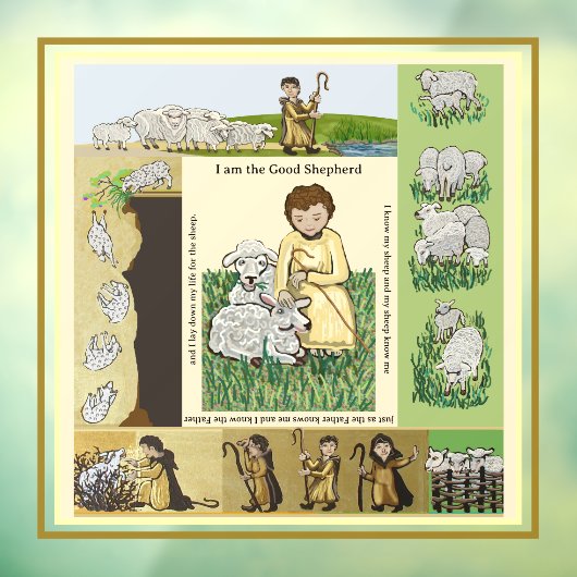 "Ik ben de Goede Herder" Raamsticker (Vel 3)