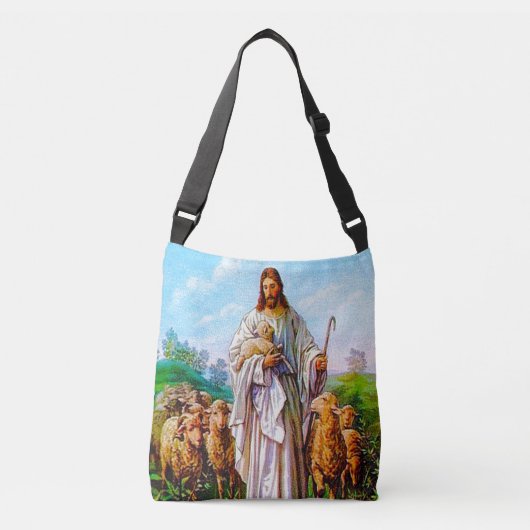 Ik ben de goede Shepherd John 10:7-21 Crossbody Tas (Voorkant)