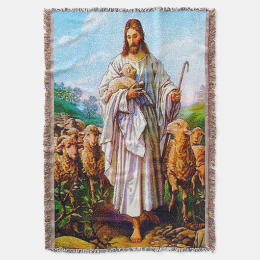 Ik ben de goede Shepherd John 10:7-21 Deken (Voorkant Verticaal)