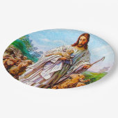 Ik ben de goede Shepherd John 10:7-21 Papieren Bordje (Gekanteld)