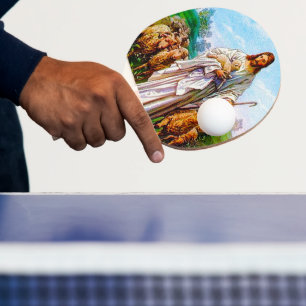 Ik ben de goede Shepherd John 10:7-21 Tafeltennisbatje