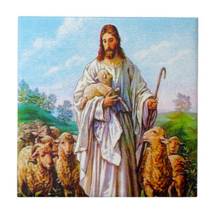 Ik ben de goede Shepherd John 10:7-21 Tegeltje