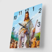 Ik ben de goede Shepherd John 10:7-21 Vierkante Klok (Hoek)