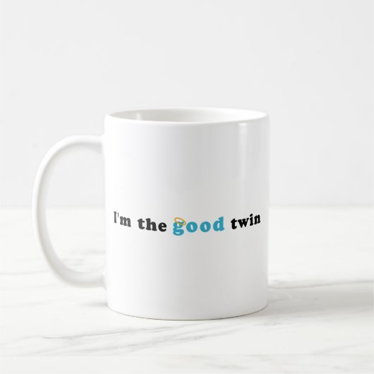 Ik ben de goede tweeling koffiemok (Links)