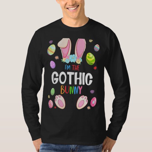 Ik ben de Gothic Bunny Easter Party Matching Famil T-shirt (Voorkant)