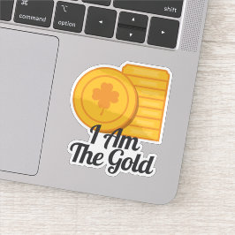 Ik Ben De Gouden St. Patrick's Day Gouden Munten Sticker