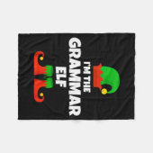 Ik ben de Grammatica Elf Familie Pyjama Kerst Engl Fleece Deken (Voorkant (Horizontaal))