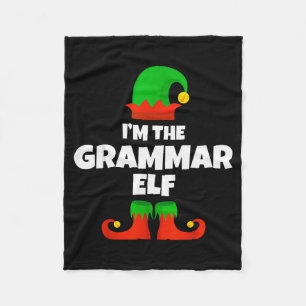Ik ben de Grammatica Elf Familie Pyjama Kerst Engl Fleece Deken