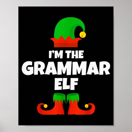 Ik ben de Grammatica Elf Familie Pyjama Kerst Engl Poster (Voorkant)