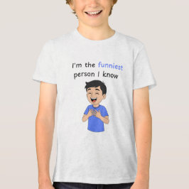 Ik ben de grappigste persoon die ik ken, jongen Tri-Blend shirt