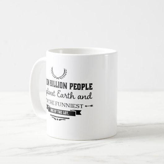 Ik ben de grappigste tekst van de Persoon Koffiemok (Voorkant links)