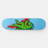 Ik ben de groene leguaan zat die de vogel omdraait persoonlijk skateboard (Horizontaal)