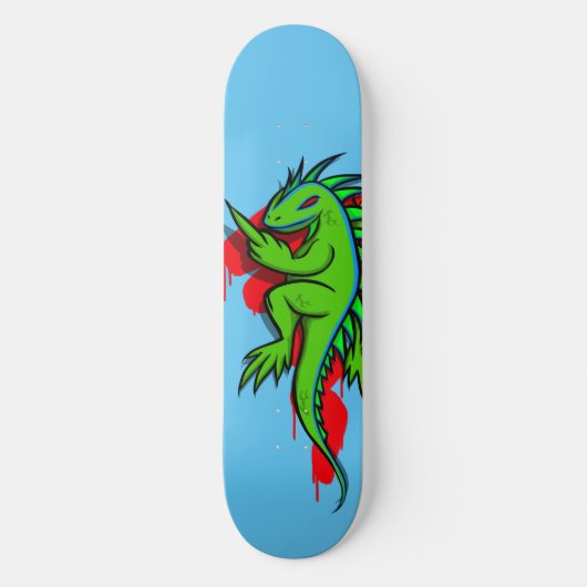Ik ben de groene leguaan zat die de vogel omdraait persoonlijk skateboard (Voorkant)