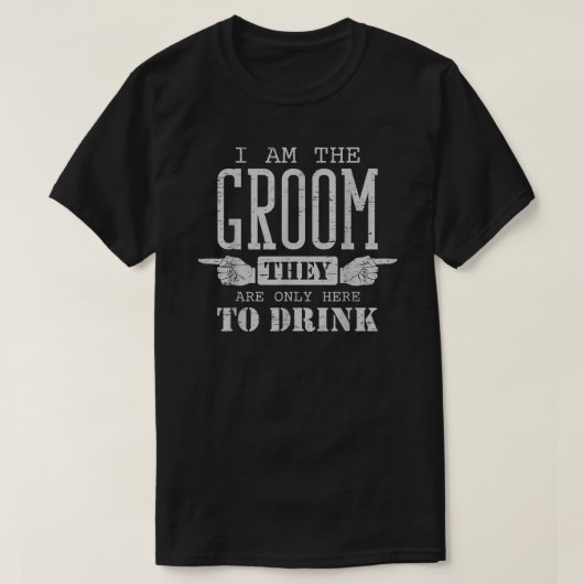 Ik ben de Groom Enkel Drink Bachelor P T-shirt (Design voorkant)