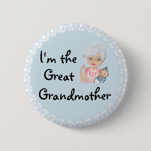 Ik ben de grootmoeder ronde button 5,7 cm