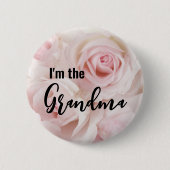 Ik ben de grootmoeder  Roses Elegant Bouquet Ronde Button 5,7 Cm (Voorkant)