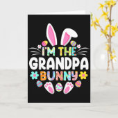 Ik ben de grootvader Bunny Funny Pasen Familie Mat Kaart (Gele Bloem)