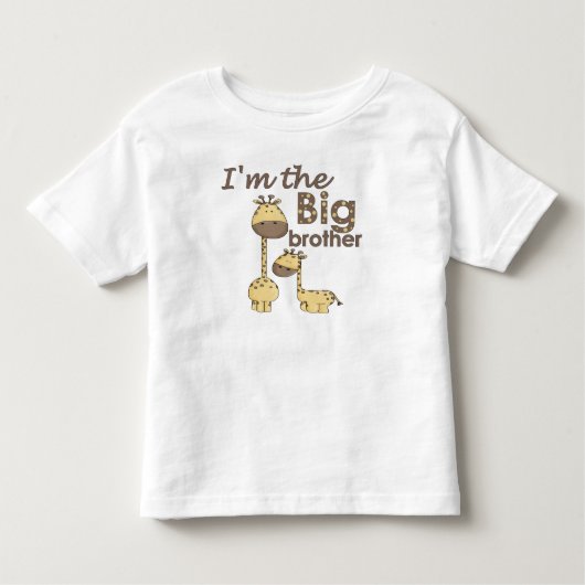 Ik ben de grote broer giraffe kinder shirts (Voorkant)