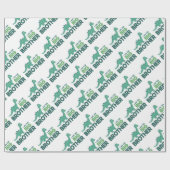 Ik ben de grote broer schattige dinosauruscartoon cadeaupapier (Vlak)