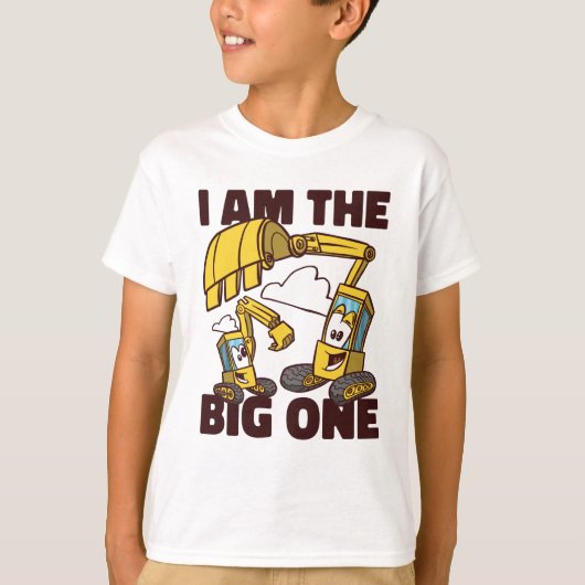 Ik ben de grote coole graafmachine Boy Kinder cons T-shirt (Voorkant)