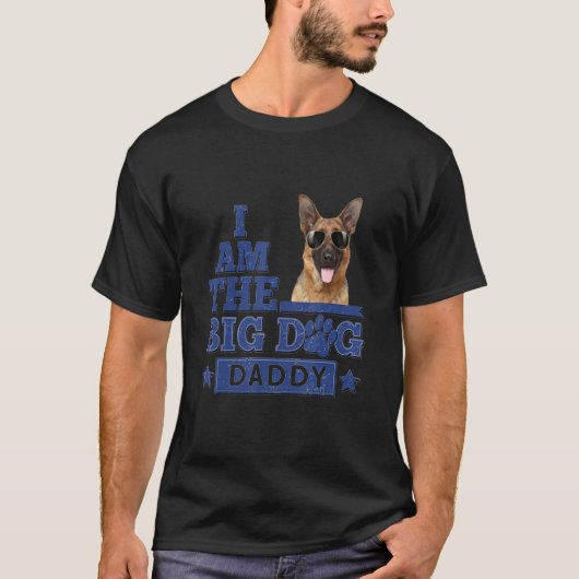 Ik ben de grote hond van de Duitse Shepherd Happy  T-shirt (Voorkant)
