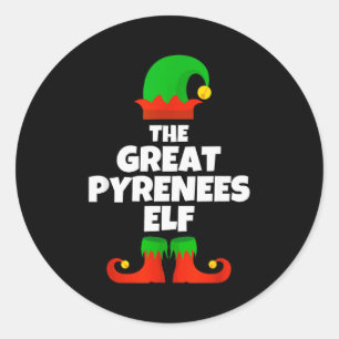 Ik ben de Grote Pyreneeën Elf Familie Pyjama Kerst Ronde Sticker