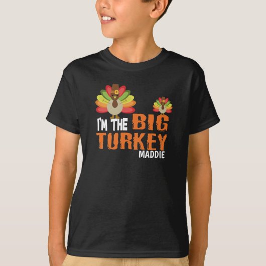 Ik ben de grote Thanksgiving grote broer T-shirt (Voorkant)