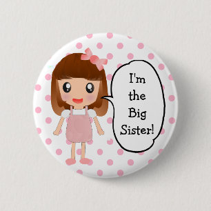 "Ik ben de Grote Zus" Baby shower Button