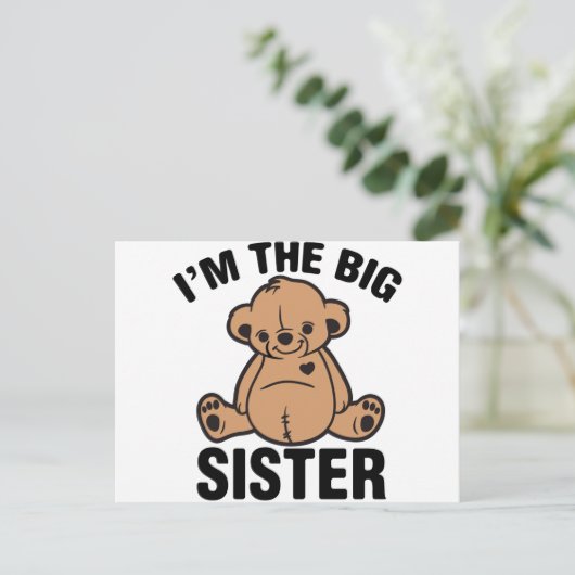 Ik ben de grote zus briefkaart (Staand voorkant)