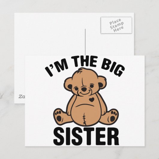 Ik ben de grote zus briefkaart (Voorkant / Achterkant)