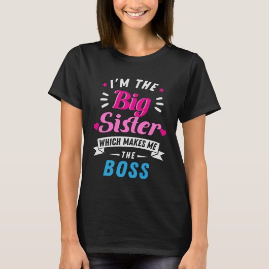 Ik ben de grote zus, oudere zus t-shirt (Voorkant)