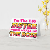 Ik ben de grote zuster...baas kaart (Gele Bloem)