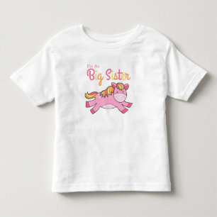 Ik ben de grote zuster - Cute Pink Pony Kinder Shirts