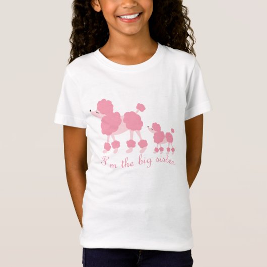 Ik ben de grote zuster Franse Poodles T-shirt (Voorkant)