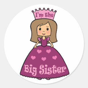 Ik ben de grote zuster ronde sticker