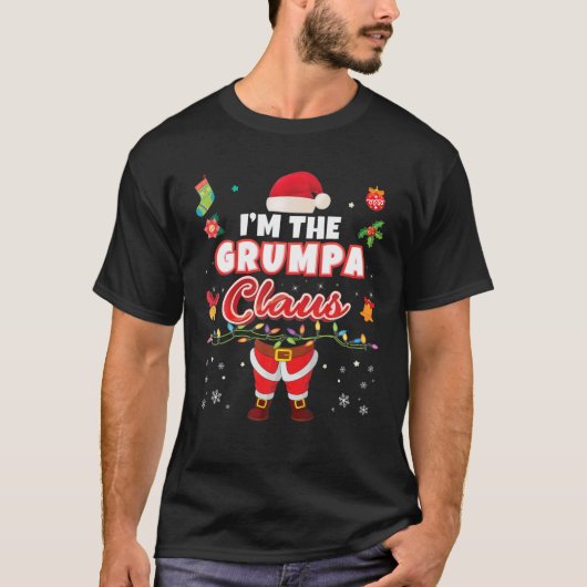 Ik ben de Grumpa Claus Matching Family Merry Chris T-shirt (Voorkant)