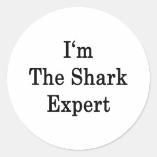 Ik ben de haaienexpert ronde sticker