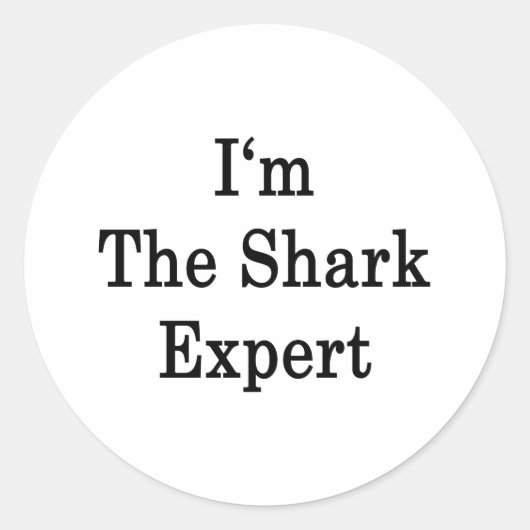 Ik ben de haaienexpert ronde sticker (Voorkant)