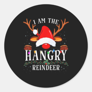 Ik Ben De Hangerige Rendier Kerst Familie Ronde Sticker